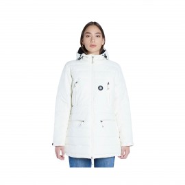 Emerson PP Down Hooded Long Puffer Γυναικειο Μπουφαν Λευκο
