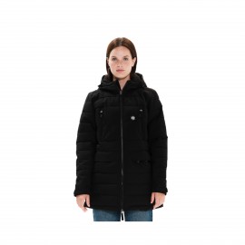 Emerson PP Down Hooded Long Puffer Γυναικειο Μπουφαν Μαυρο
