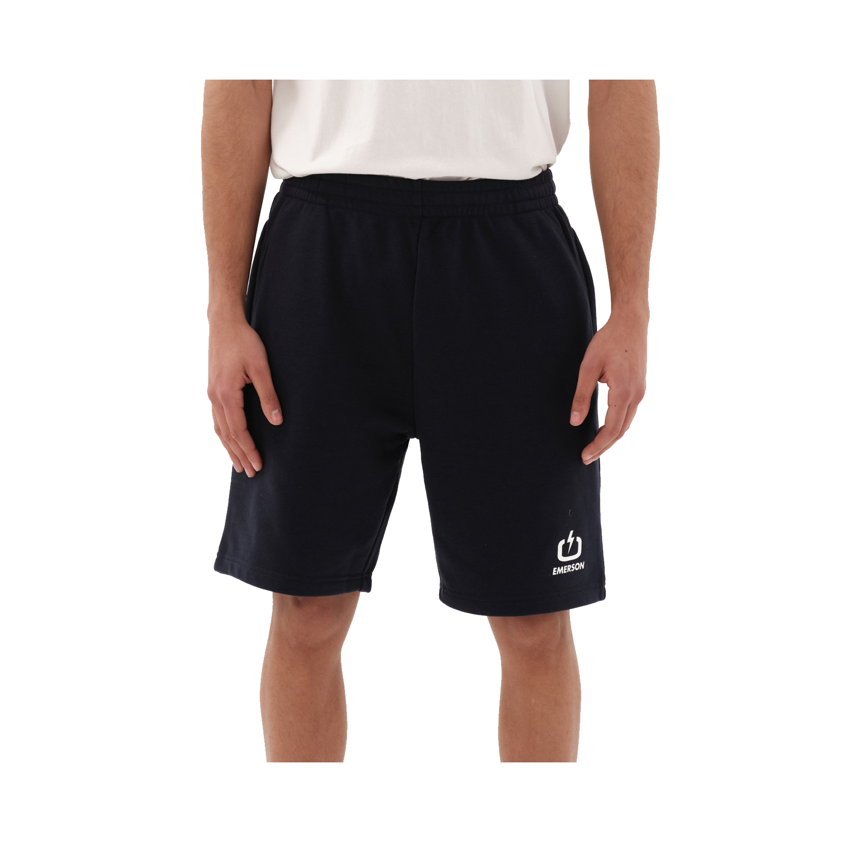 Emerson Logo Sweat Shorts Ανδρικη Βερμουδα Μαυρη