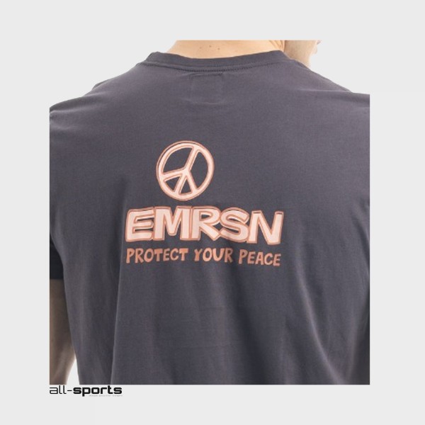 Emerson Protect Your Peace Back Ανδρικη Μπλουζα Ανθρακι