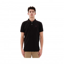 Emerson Garment Dyed Polo Ανδρικη Μπλουζα Μαυρη