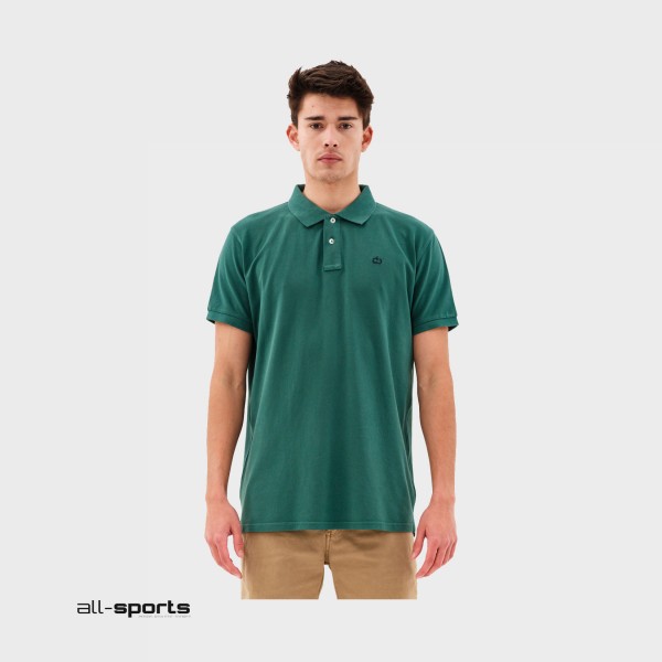 Emerson Garment Dyed Polo Ανδρικη Μπλουζα Πρασινη