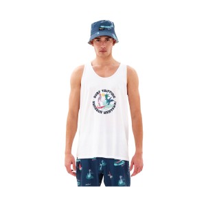Emerson Surf Tripping Graphic Ανδρικη Αμανικη Μπλουζα Λευκη