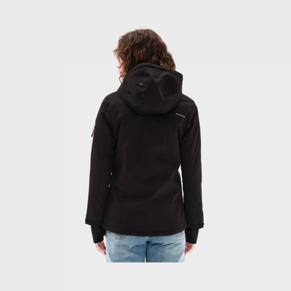 Emerson Outdoor Fleece Hooded Γυναικειο Μπουφαν Μαυρο