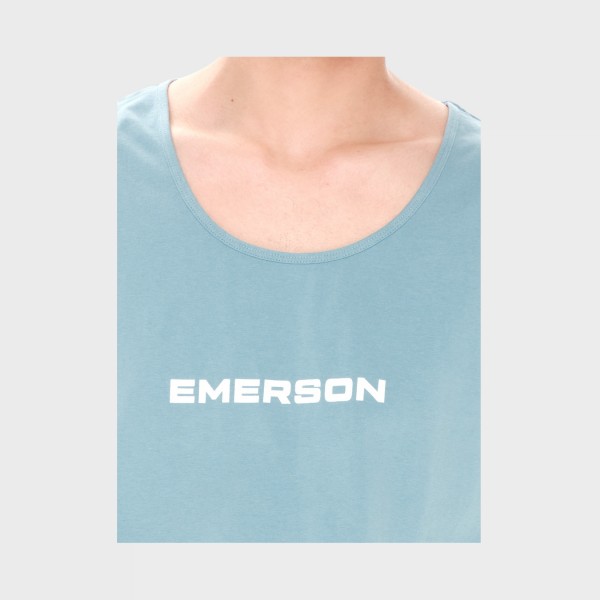 Emerson Logo Tank Ανδρικη Αμανικη Μπλουζα Μπλε