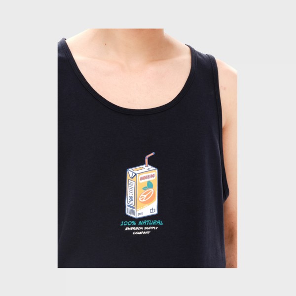 Emerson 100 % Natural Juice Tank Ανδρικη Αμανικη Μπλουζα Μαυρη