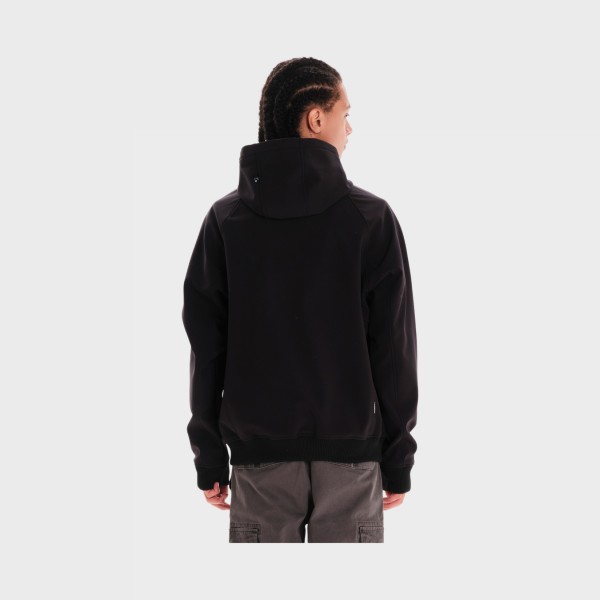 Emerson Bonded Bomber Polar Fleece Hooded Ανδρικο Μπουφαν Μαυρο