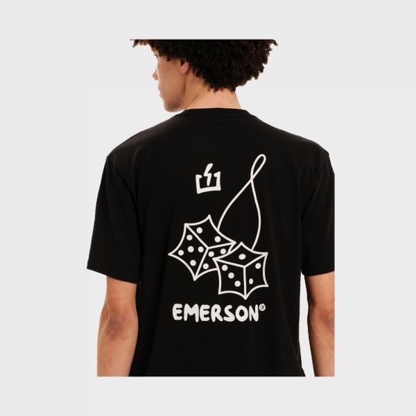 Emerson Jersey Big Graphic Back Ανδρικη Μπλουζα Μαυρη