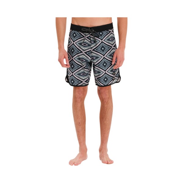 Emerson AOP Print Boardshorts 49cm Ανδρικο Μαγιο Μαυρο - Πολυχρωμο