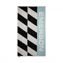 Emerson Linnear Pattern 86X160 CM Premium Πετσετα Θαλασσης Μαυρο - Λευκο