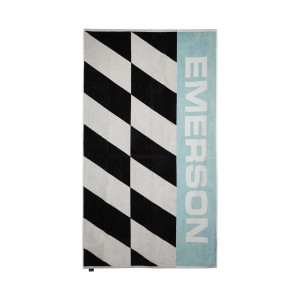 Emerson Linnear Pattern 86X160 CM Premium Πετσετα Θαλασσης Μαυρο - Λευκο