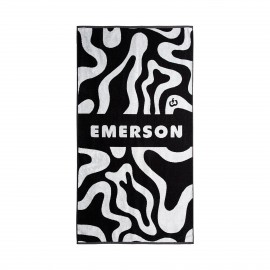 Emerson Linnear Pattern Print Πετσετα Θαλασσης Μαυρο - Λευκο