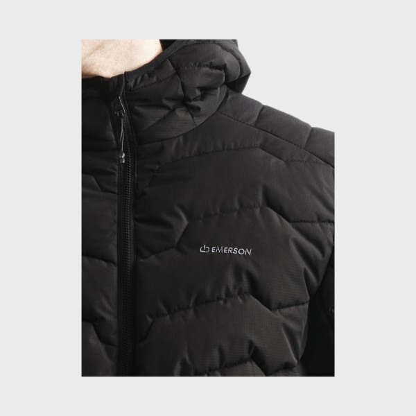 Emerson Puffer Hooded Soffelate Ανδρικο Μπουφαν Μαυρο