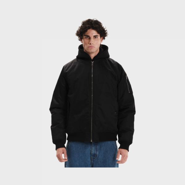 Emerson Flight Detachable Hood Ανδρικο Μπουφαν Μαυρο