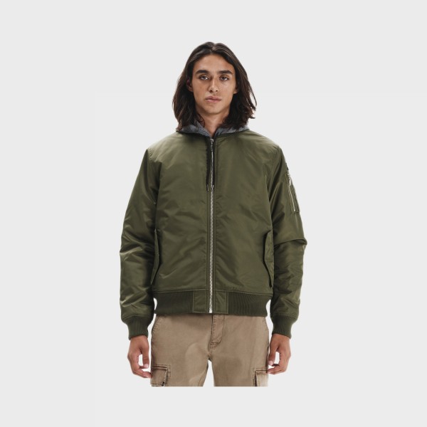 Emerson Flight Detachable Hood Ανδρικο Μπουφαν Πρασινο