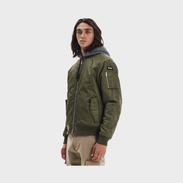 Emerson Flight Detachable Hood Ανδρικο Μπουφαν Πρασινο