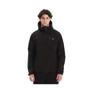 Emerson Hooded Bonded Raglan Polar Fleece Ανδρικο Μπουφαν Μαυρο