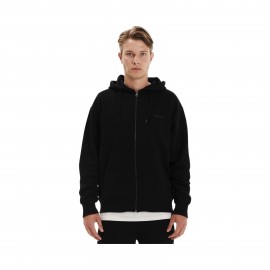 Emerson Hooded Full Zip Fleece Logo Ανδρικη Ζακετα Μαυρη