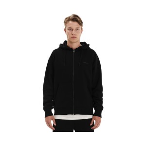 Emerson Hooded Full Zip Fleece Logo Ανδρικη Ζακετα Μαυρη