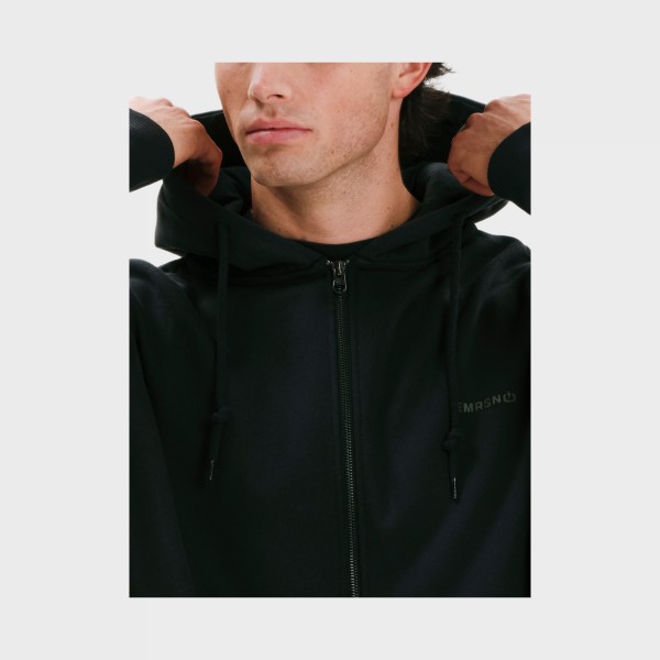Emerson Hooded Full Zip Fleece Logo Ανδρικη Ζακετα Πρασινη