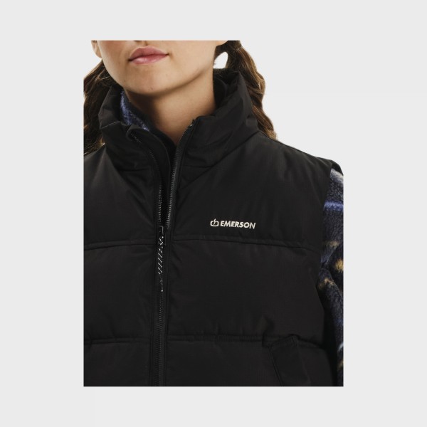 Emerson Puffer Long Neck Γυναικειο Αμανικο Μπουφαν Μαυρο