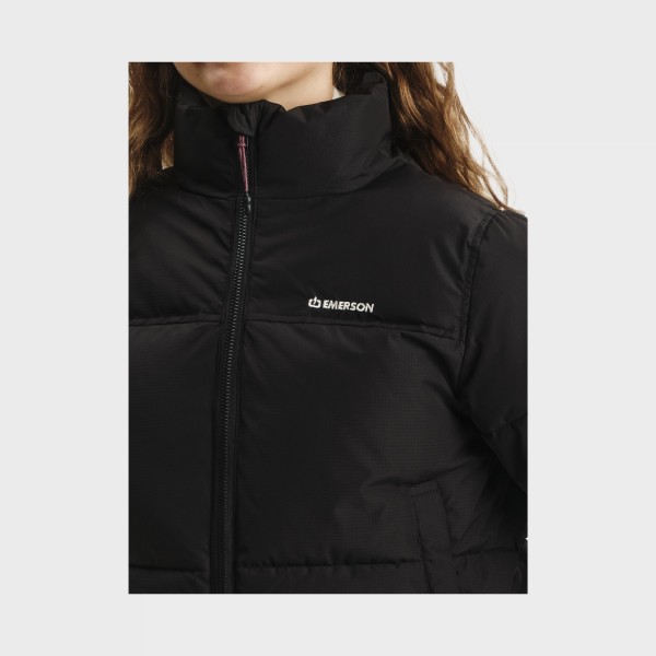 Emerson Puffer Classic Neck Γυναικειο Μπουφαν Μαυρο