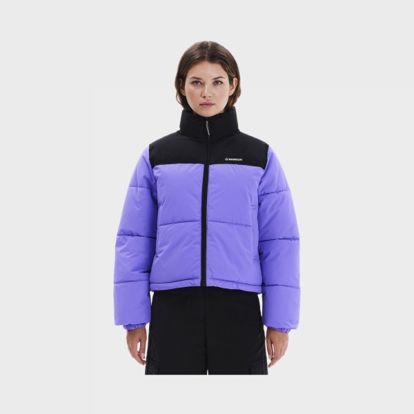Emerson Puffer Classic Neck Γυναικειο Μπουφαν Μωβ - Μαυρο