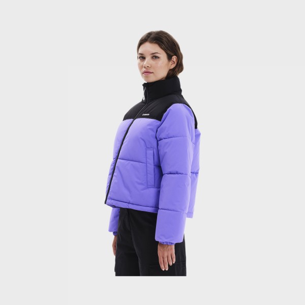 Emerson Puffer Classic Neck Γυναικειο Μπουφαν Μωβ - Μαυρο