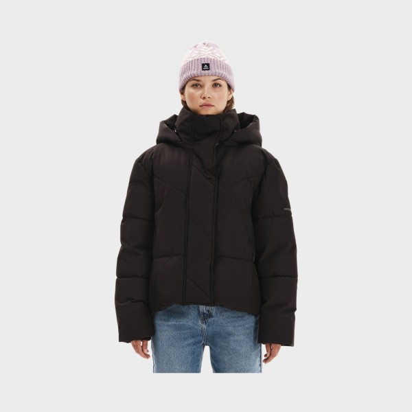 Emerson Puffer Classic Detachable Hood Γυναικειο Μπουφαν Μαυρο