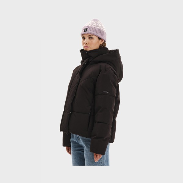 Emerson Puffer Classic Detachable Hood Γυναικειο Μπουφαν Μαυρο