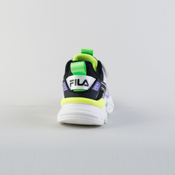 Fila Memory Spinel 3 V Παιδικο Παπουτσι Λευκο - Μαυρο - Μωβ