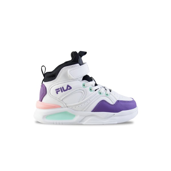 Fila Memory Sonic V Mid Prints Παιδικο Παπουτσι Λευκο - Μωβ