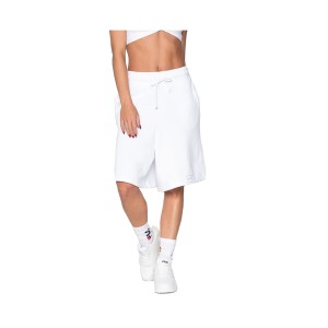 Fila Cynthia Highwaist Long Oversized Γυναικεια Βερμουδα Λευκη