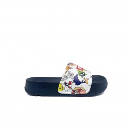Fila Warner Bros Moro Bay AOP Παιδικες Παντόφλες Μπλε