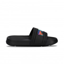 Fila Morro Bay Logo Γυναικειες Παντοφλες Μαυρες