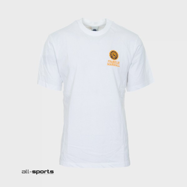 Franklin & Mashall Chest Logo Ανδρικη Μπλουζα Λευκη
