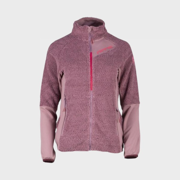 GTS Waffle Highloft Neck Fleece Γυναικεια Ζακετα Ροζ Σκουρο