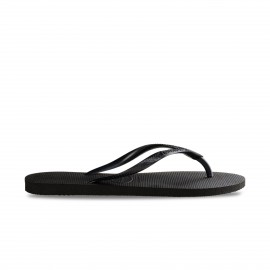 Havaianas Slim Metallic Copper Logo Γυναικειες Σαγιοναρες Μαυρες