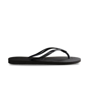 Havaianas Slim Metallic Copper Logo Γυναικειες Σαγιοναρες Μαυρες
