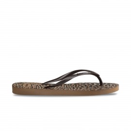 Havaianas Slim Animals FlipFlops Γυναικειες Σαγιοναρες Καφε