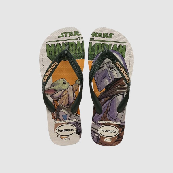 Havaianas Top Star Wars You Mandalorian Unisex Σαγιοναρες Πρασινο - Μπεζ