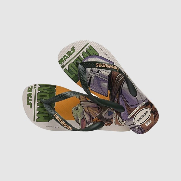 Havaianas Top Star Wars You Mandalorian Unisex Σαγιοναρες Πρασινο - Μπεζ