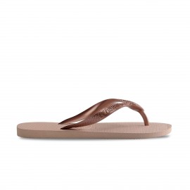 Havaianas Top Tiras Classin Logo Γυναικειες Σαγιοναρες Ροζ Μπρονζε