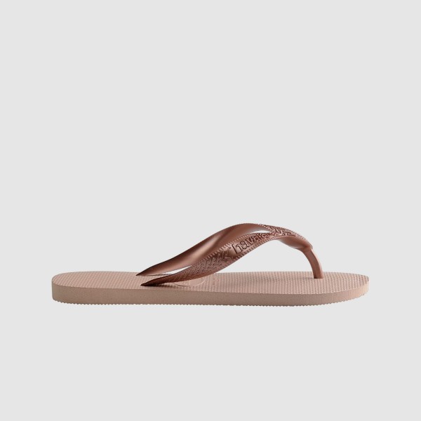 Havaianas Top Tiras Classin Logo Γυναικειες Σαγιοναρες Ροζ Μπρονζε