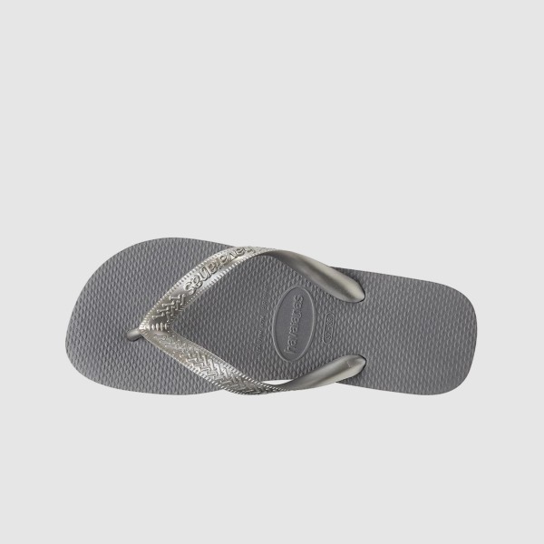 Havaianas Top Tiras Classin Logo Γυναικειες Σαγιοναρες Ασημι