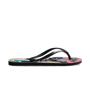 Havaianas Slim Floral Basic Γυναικεια Σαγιοναρα Μαυρη