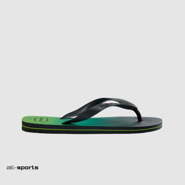 Havaianas Brasil Fresh Ανδρικη Σαγιοναρα Ανθρακι - Πρασινη