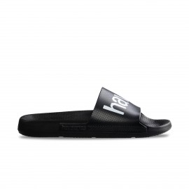 Havaianas Classic Logomania Logo Slides Unisex Παντοφλες Μαυρες