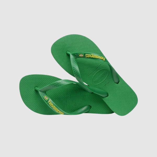 Havaianas Brazil Logo Neon Classics Ανδρικες Σαγιοναρες Πρασινες