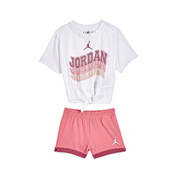 Jordan Jumpman Wave Icon Play Παιδικο Σετ Λευκο - Ροζ